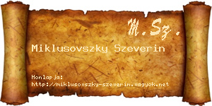 Miklusovszky Szeverin névjegykártya